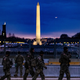 Soldiers with Bravo Company, a detachment of the Virginia National Guard, on duty in Washington, DC on Jan. 17.